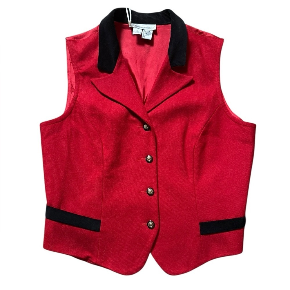 Vintage 100% wool red vest, 12